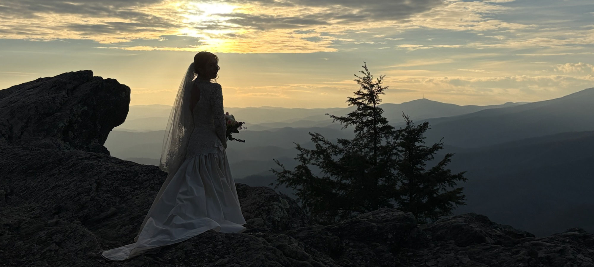 Bride In Front Of Sunset
